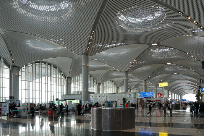 Istanbul Airport Terminal is the largest one roof terminal building in the world.